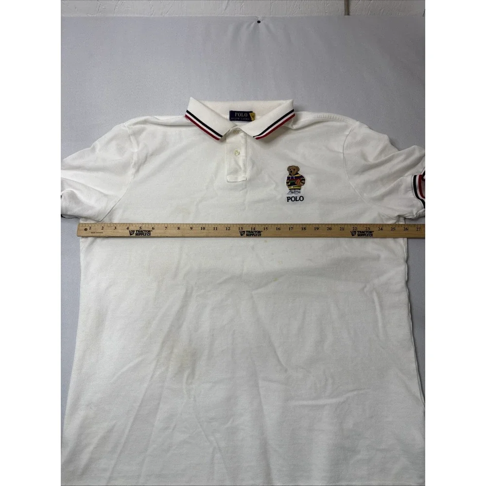 Polo Ralph Lauren Polo Bear Classic Fit White Cotton Polo Shirt Men's XXL